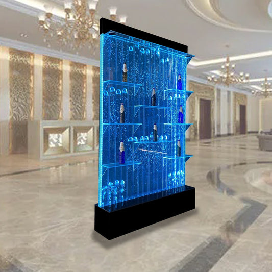 Panel Decorativo de Burbujas con Estantes de LED RGB
